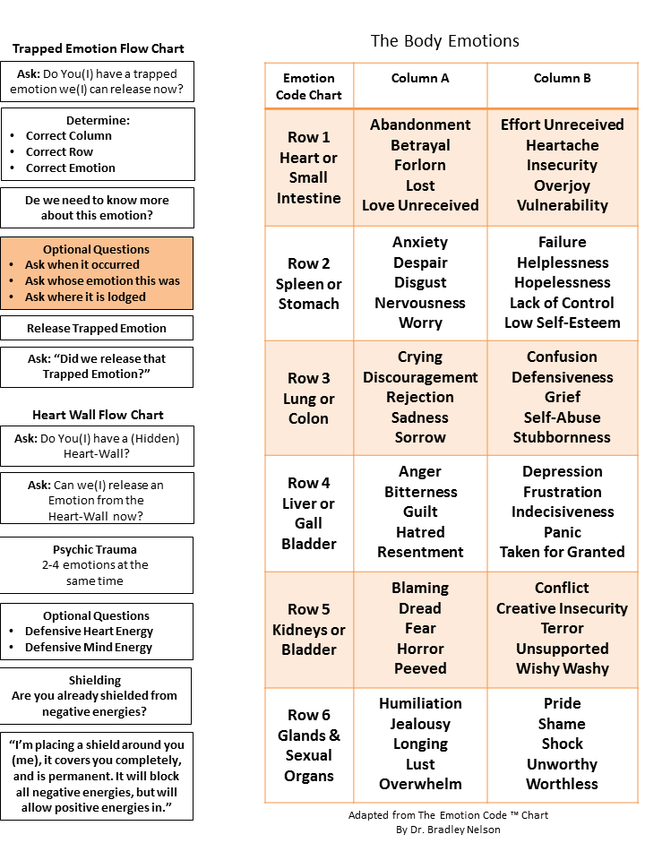 The Body Emotions Charts